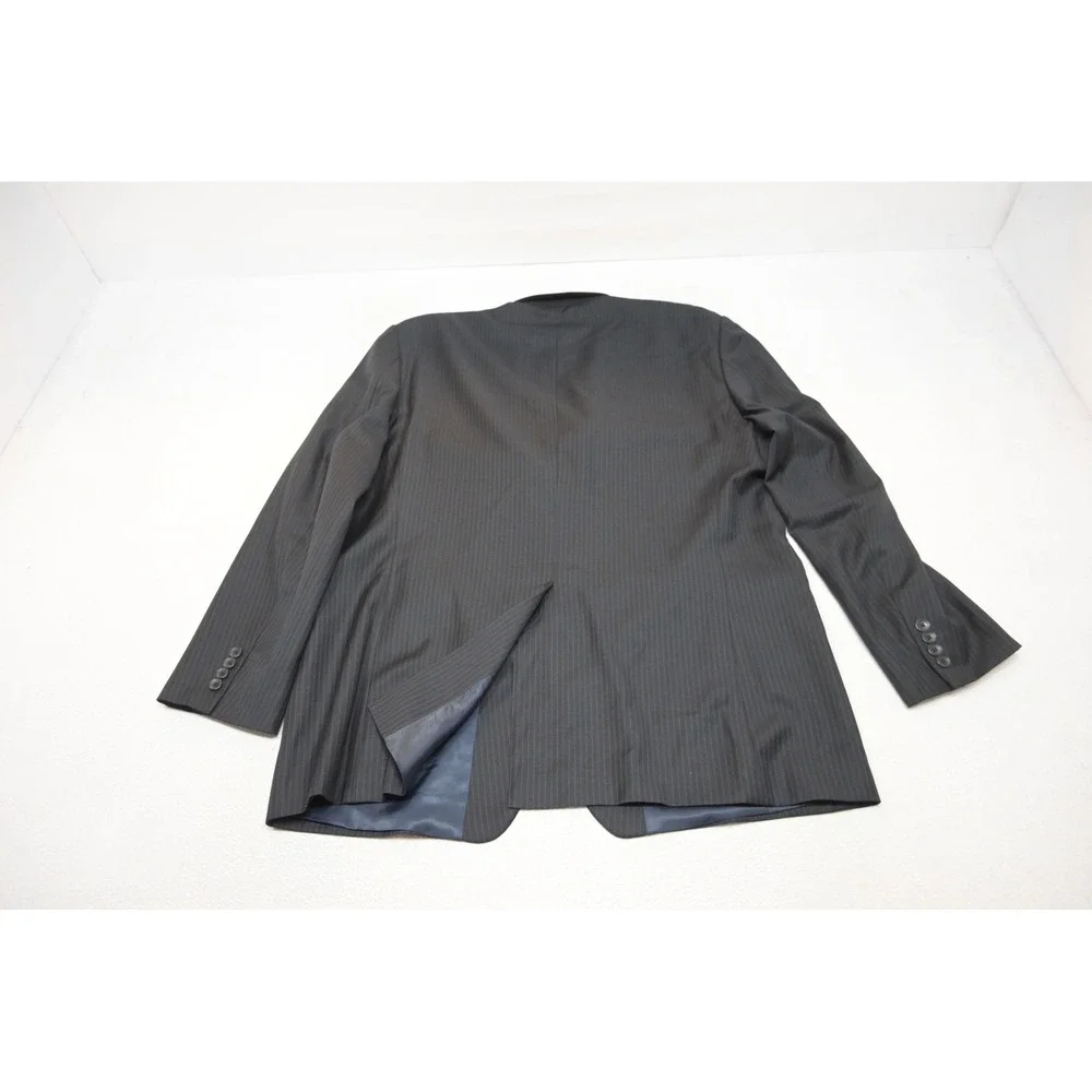 Nautica Pinstripe Suit Mens Size 48L 42x36 Dark Gray 2-Piece Formal Excellent